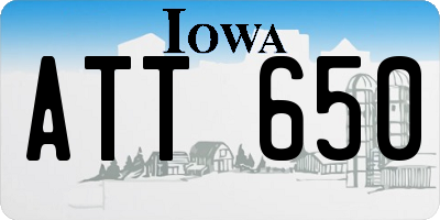 IA license plate ATT650