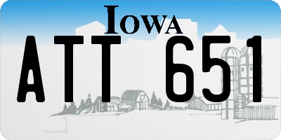 IA license plate ATT651