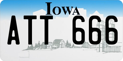 IA license plate ATT666