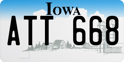IA license plate ATT668