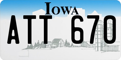 IA license plate ATT670