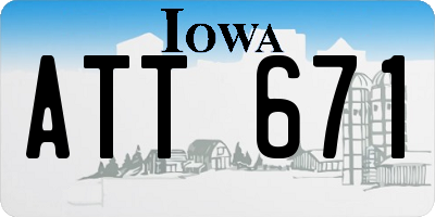 IA license plate ATT671