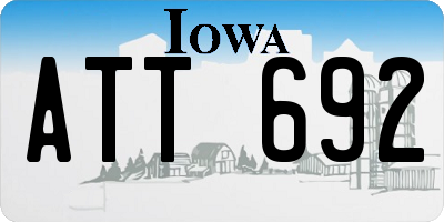 IA license plate ATT692