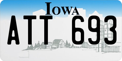 IA license plate ATT693