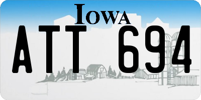 IA license plate ATT694