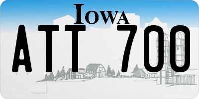 IA license plate ATT700