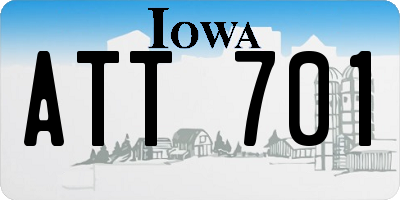 IA license plate ATT701
