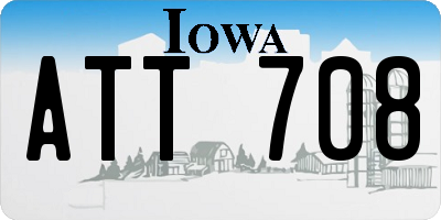 IA license plate ATT708