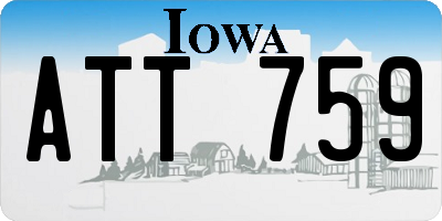 IA license plate ATT759