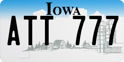 IA license plate ATT777
