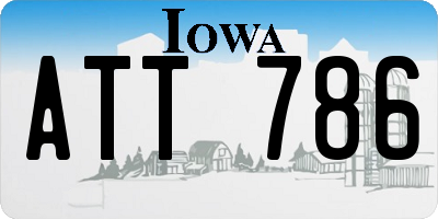 IA license plate ATT786
