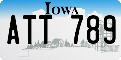 IA license plate ATT789