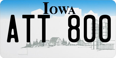 IA license plate ATT800