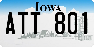 IA license plate ATT801