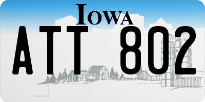 IA license plate ATT802