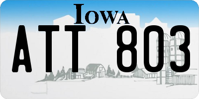 IA license plate ATT803