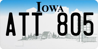 IA license plate ATT805