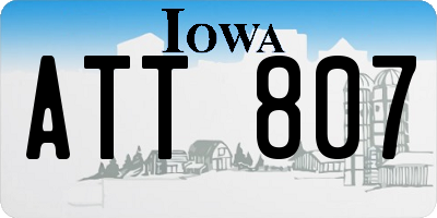 IA license plate ATT807
