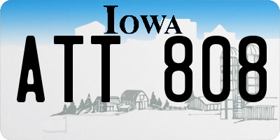 IA license plate ATT808