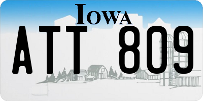 IA license plate ATT809
