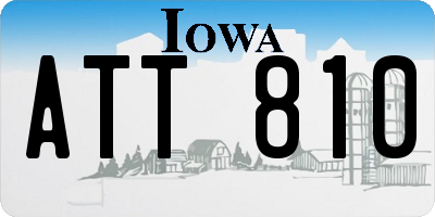IA license plate ATT810