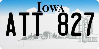 IA license plate ATT827