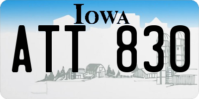 IA license plate ATT830