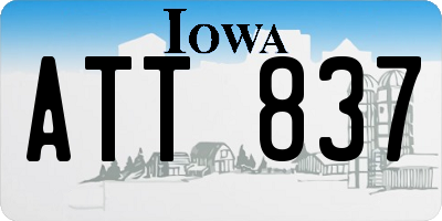 IA license plate ATT837