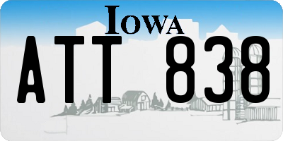 IA license plate ATT838