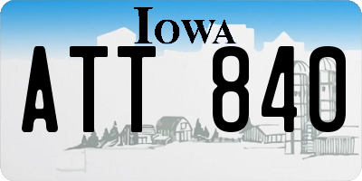 IA license plate ATT840