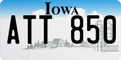 IA license plate ATT850