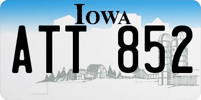 IA license plate ATT852