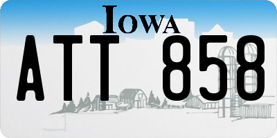 IA license plate ATT858