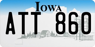 IA license plate ATT860