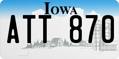 IA license plate ATT870