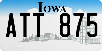 IA license plate ATT875