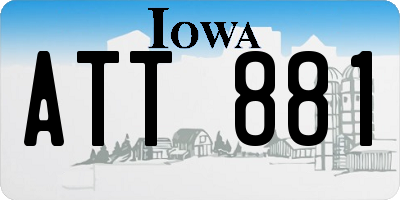 IA license plate ATT881