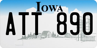 IA license plate ATT890