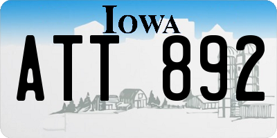 IA license plate ATT892