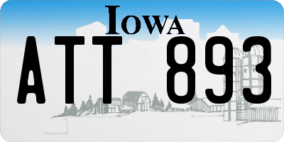 IA license plate ATT893