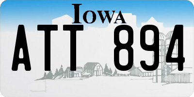 IA license plate ATT894