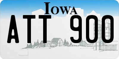 IA license plate ATT900