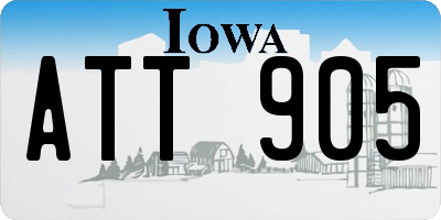 IA license plate ATT905