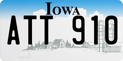 IA license plate ATT910