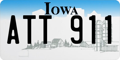 IA license plate ATT911