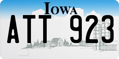 IA license plate ATT923