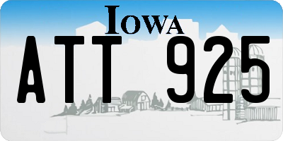 IA license plate ATT925