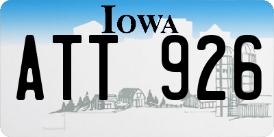 IA license plate ATT926