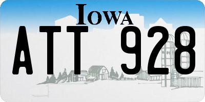 IA license plate ATT928