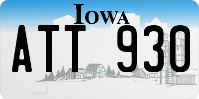 IA license plate ATT930